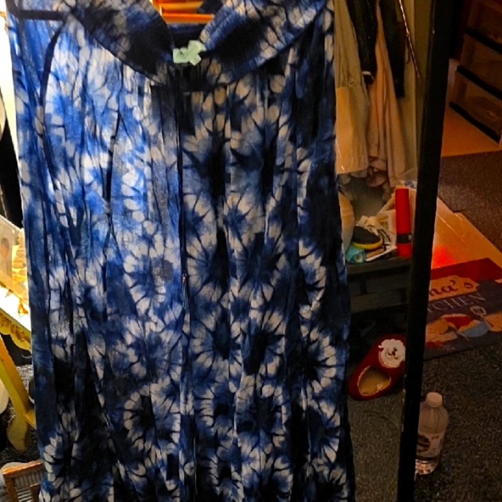 Blue and White Tie-Dye Dress